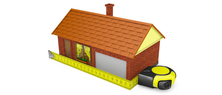 Bild av hus med måttband