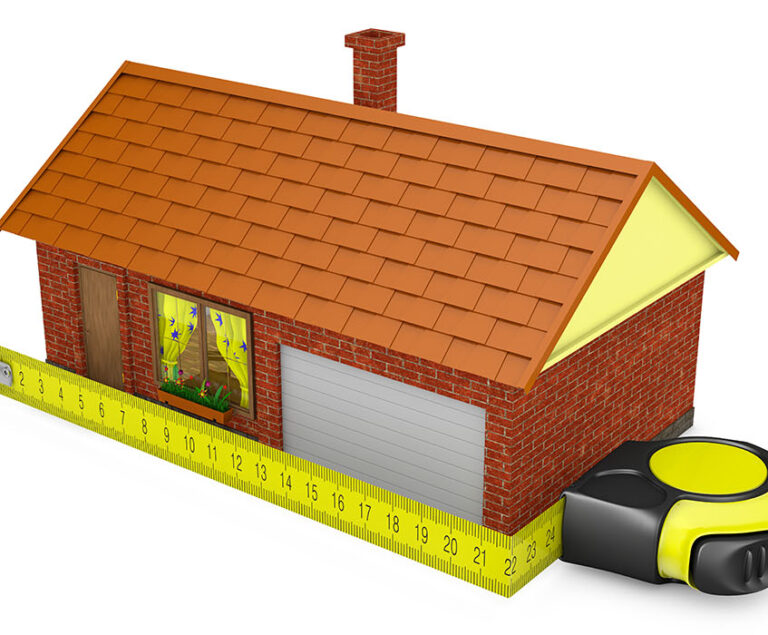 Bild av hus med måttband