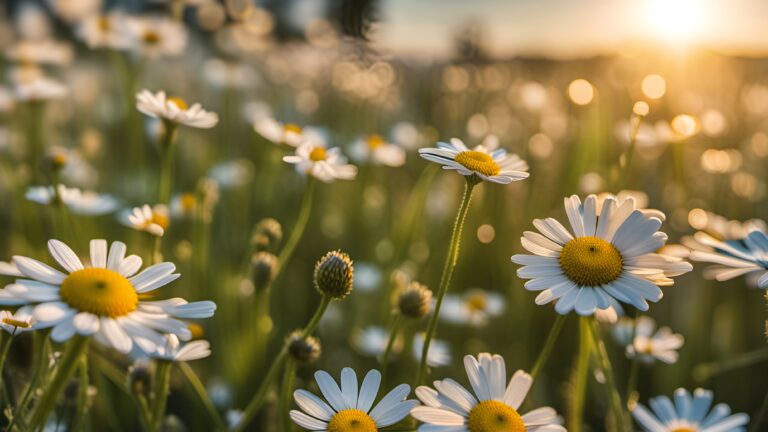 Sommarblommor på en åker