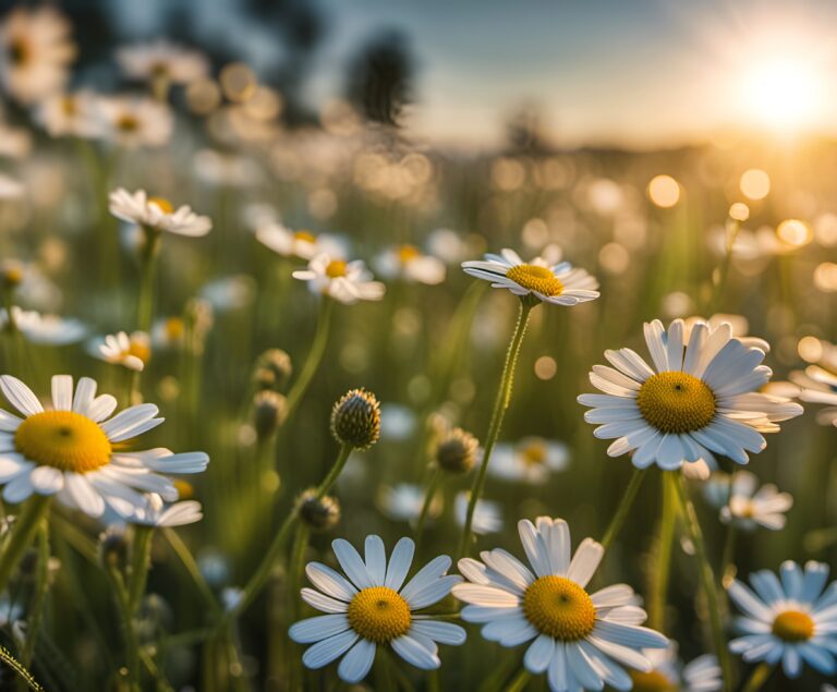 Sommarblommor på en åker
