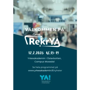 Evenemangets bild: OpenRekrYA, Rekrymässa och Öppet Hus på Campus Mosedal, Närpes, 12.2.2026 kl 13-19