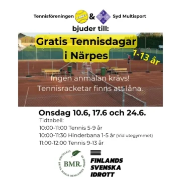 Evenemangets bild: Gratis tennisdagar i samarbete med Sydmultisport