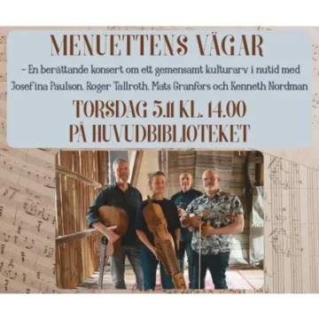 Evenemangets bild: Menuettens vägar – Fira svenska dagen med oss på Närpes huvudbibliotek torsdag 5.11 kl. 14.00